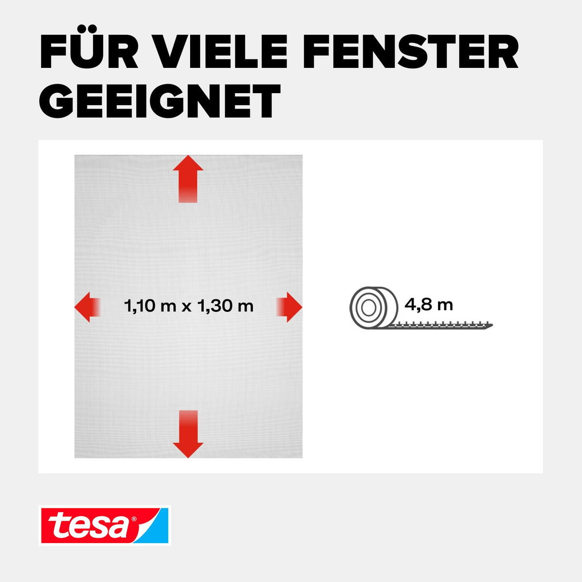 |Resigilat| Plasă anti-muște cu velcro tesa INSECT STOP – 110 cm x 130 cm – antracit