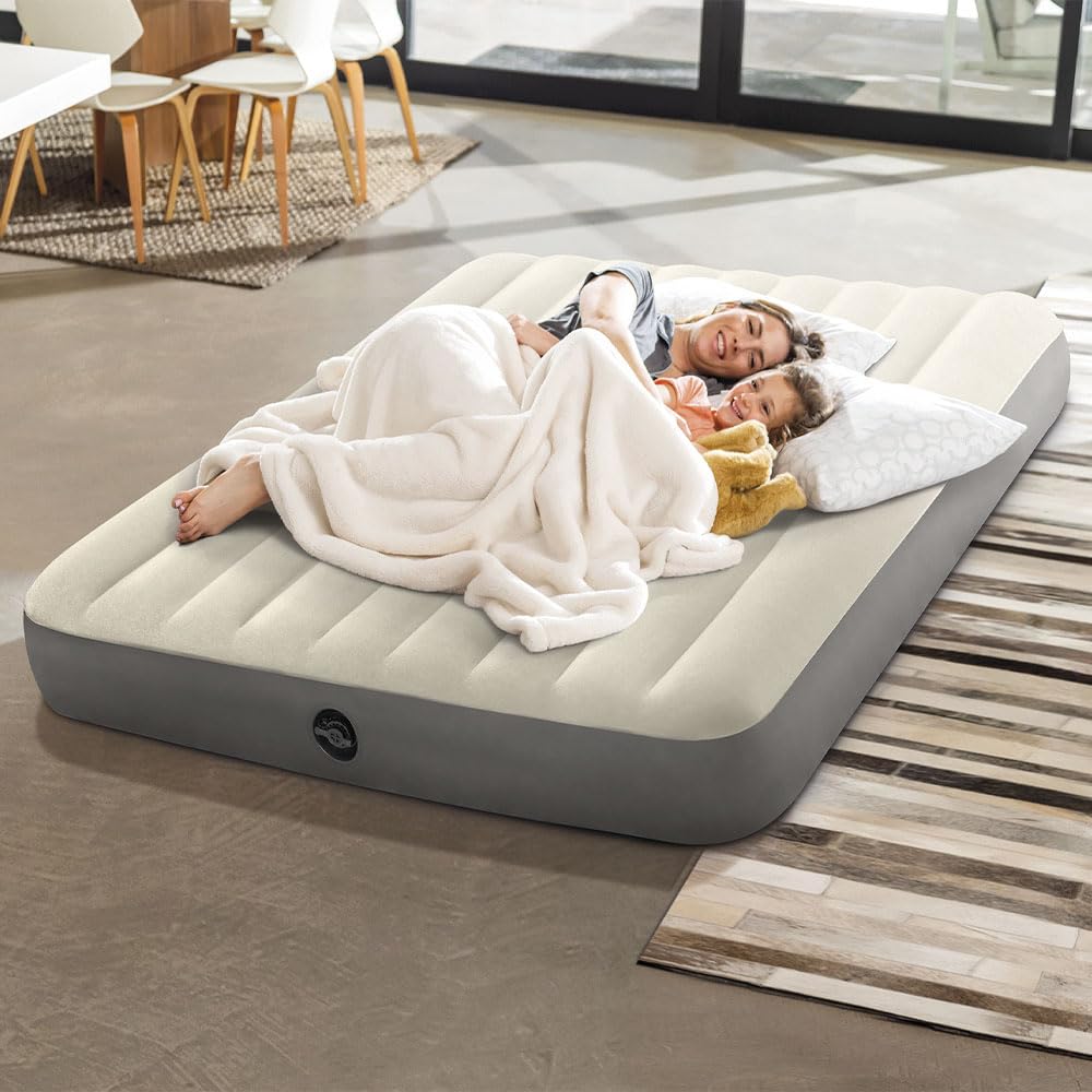 |Resigilat| INTEX Single High saltea gonflabilă 2 persoane, 152 x 203 x 25 cm, max. 272 kg, pat oaspeți/camping, tehnologie Fiber-Tech
