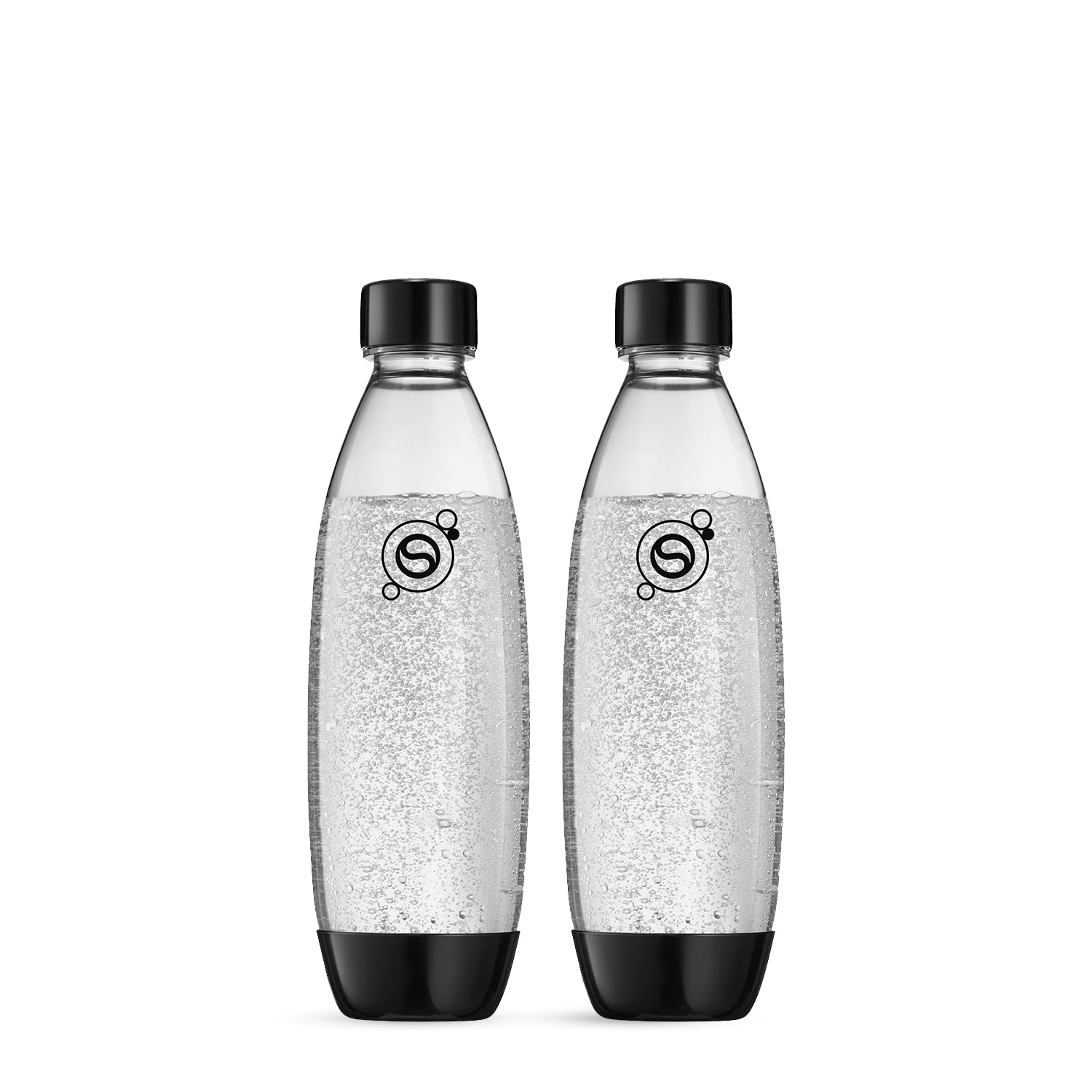 Resigilat|SodaStream Fuse, set 2 sticle din plastic de 1L pentru carbonatarea apei, negre