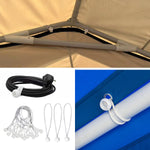 Resigilat|Set 30 corzi elastice pentru prelata si cort, cu bile, bucle elastice, tensionatoare, albe