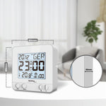 Resigilat|Technoline WT 235 ceas desteptator radio DCF77, afisaj LCD mare, temperatura interioara, data, ziua saptamanii, argintiu