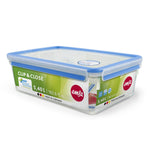 Resigilat|EMSA Clip & Close caserola dreptunghiulara, 5,4 L, etansa 100%, cu capac, compatibila cu congelator, microunde si masina de spalat vase