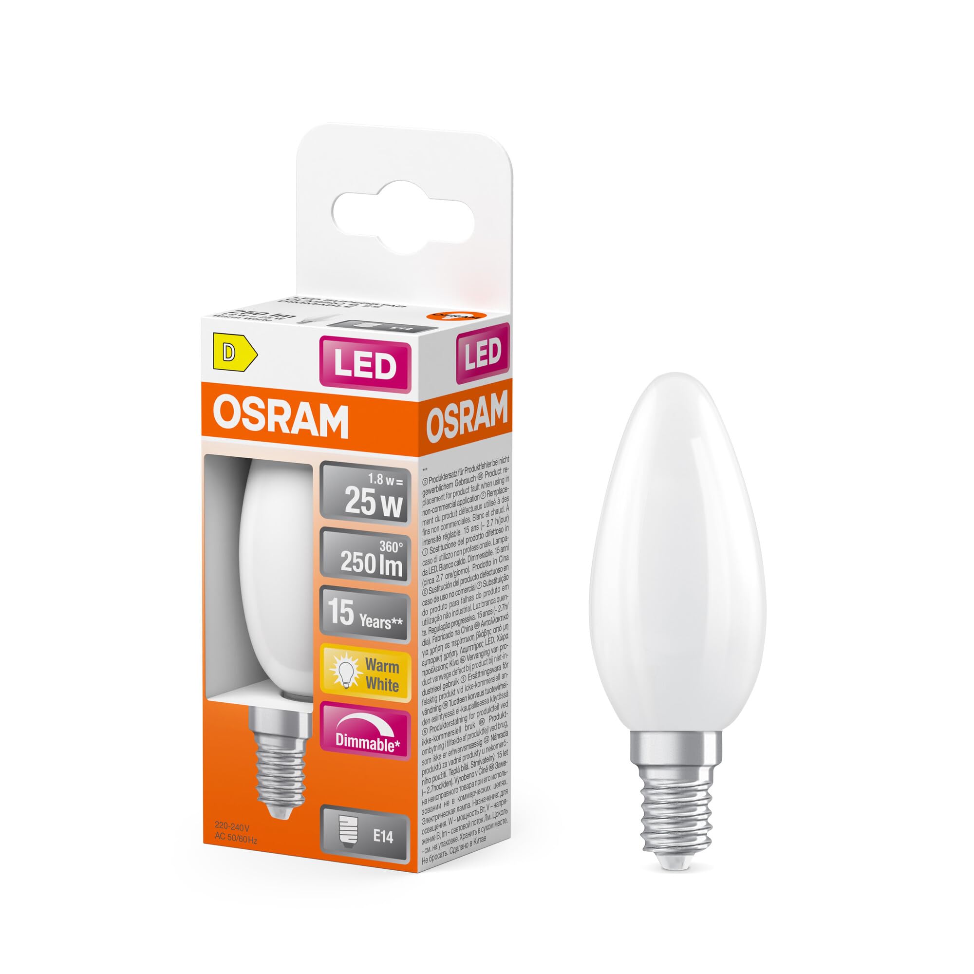 Resigilat|Osram LED Superstar Classic B 25 Filament DIM, 2700 K, 1,8 W