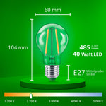 Resigilat|Philips Ultra Efficient bec LED 40W A60, alb cald, transparent, ultra-eficient energetic, set 3 bucati
