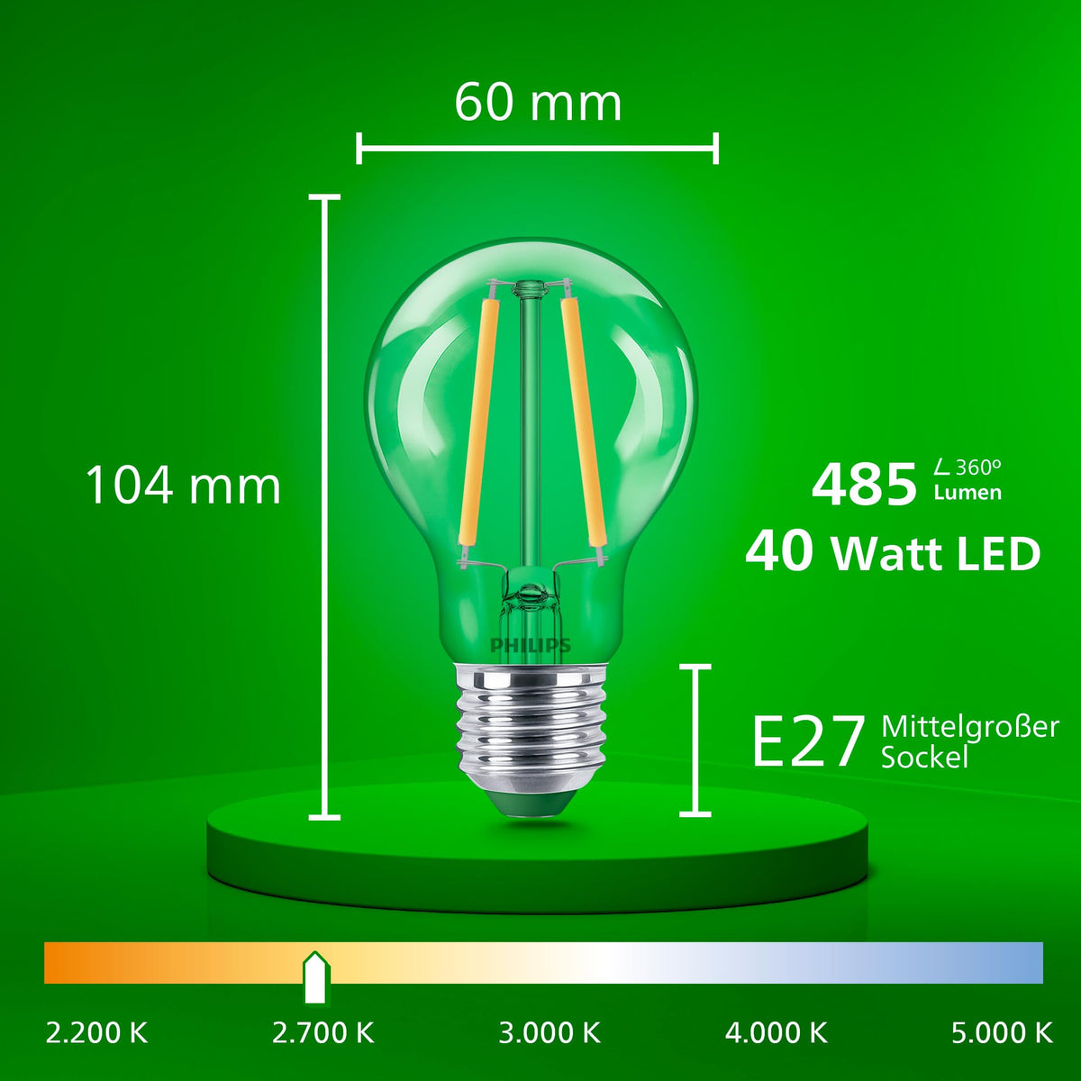 Resigilat|Philips Ultra Efficient bec LED 40W A60, alb cald, transparent, ultra-eficient energetic, set 3 bucati