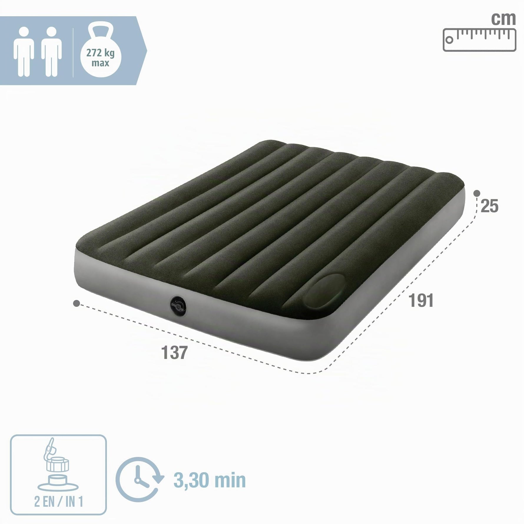 FULL DURA-BEAM DOWNY AIRBED WITH FOOT BIP