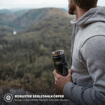 Resigilat|THERMOS STAINLESS KING cana termos din inox, 0,47 L, mentine bauturile calde pana la 7 h, negru mat