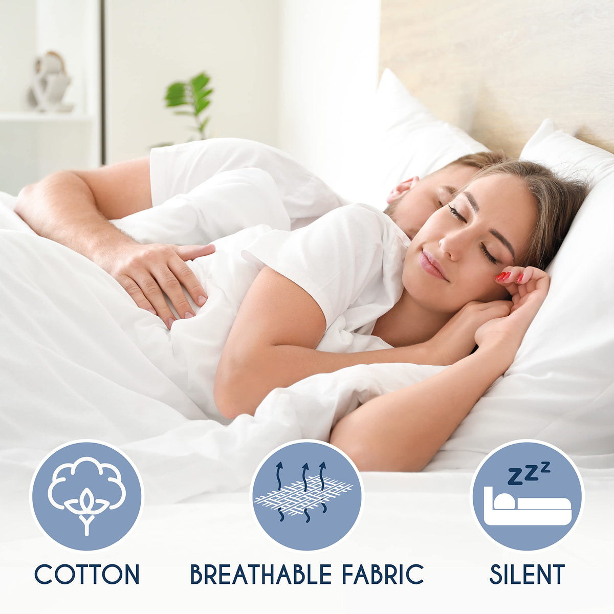 Resigilat|Dreamzie protectie impermeabila pentru saltea 140 x 200 cm, certificata Oeko-TEX, hipoalergenica, antiacarieni si antibacteriana