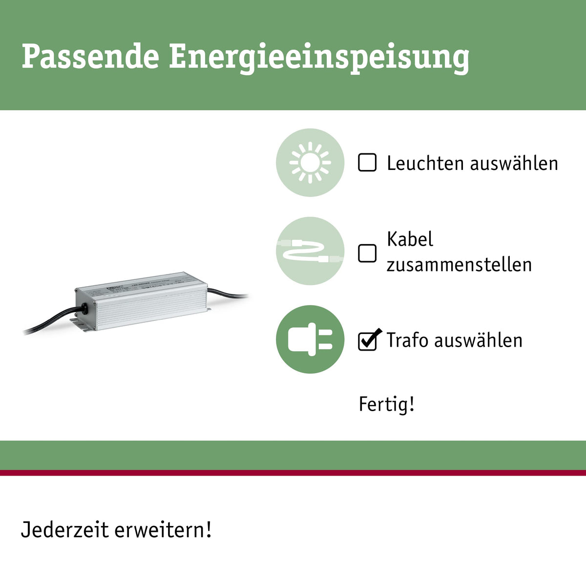 Resigilat|Paulmann Plug&Shine transformator pentru sistem de iluminat, 75 W, argintiu, 98849