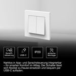 Resigilat|OSRAM SMART+ WiFi intrerupator de perete, 2 butoane, magnetic, reincarcabil USB-C, autonomie 6 luni, compatibil Alexa, alb