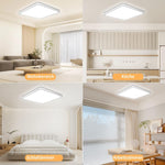 Resigilat|Seruno X lampa LED de tavan 24W, 3200lm, 3000K/4000K/6000K, IP54, ultra-subtire, patrata, Ø29cm, pentru baie si interior