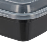 Resigilat|Set 10 caserole Meal Prep Relaxdays, 1 compartiment, 1000 ml, etanse, compatibile cu microunde, plastic, negre