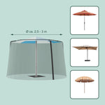 Resigilat|Relaxdays plasa anti-insecte pentru umbrela de soare, 250-300 cm, usa cu fermoar, protectie impotriva insectelor, poliester, neagra