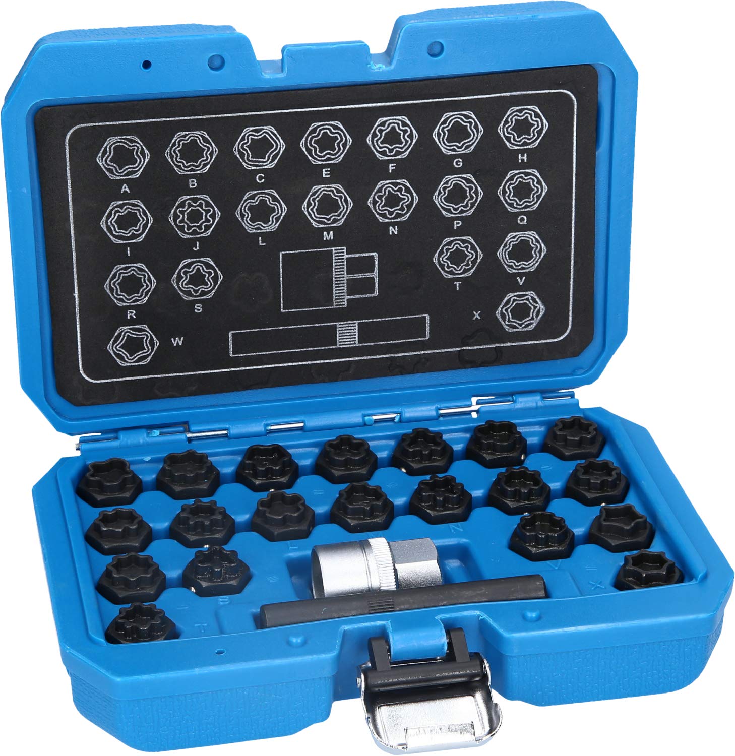KS Tools BT691360 Wheel Lock Key Set for Audi 22 Pieces