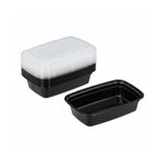 Resigilat|Set 10 caserole Meal Prep Relaxdays, 1 compartiment, 1000 ml, etanse, compatibile cu microunde, plastic, negre