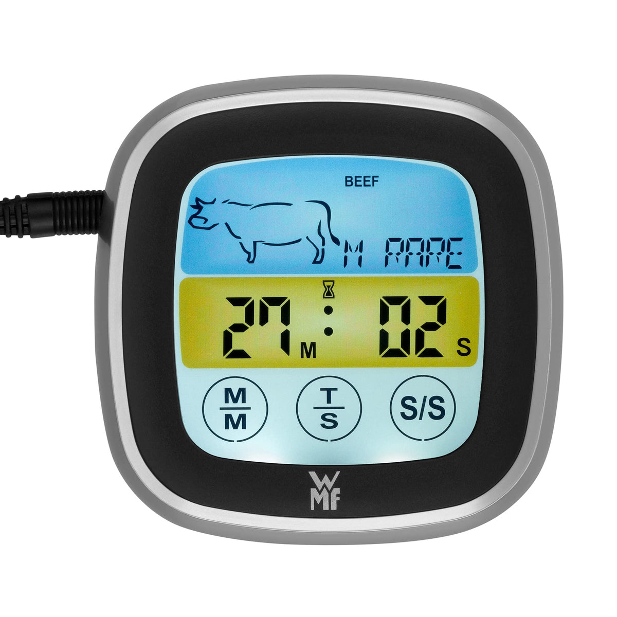 Resigilat|WMF BBQ termometru digital pentru carne, 5 niveluri de gatire, display LED tactil, timer si suport magnetic