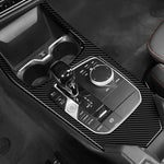 KUNGKIC Für BMW 1 Series 2 Series F40 F44 2020 2021 2022 2023 2024 Zubehör Kohlefaser Auto Schalttafel Abdeckung Getrieberahmen Gangschaltung Paneel Innenraum Dekorative,Geschenk (Schwarz)
