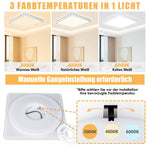 Resigilat|Seruno X lampa LED de tavan 24W, 3200lm, 3000K/4000K/6000K, IP54, ultra-subtire, patrata, Ø29cm, pentru baie si interior