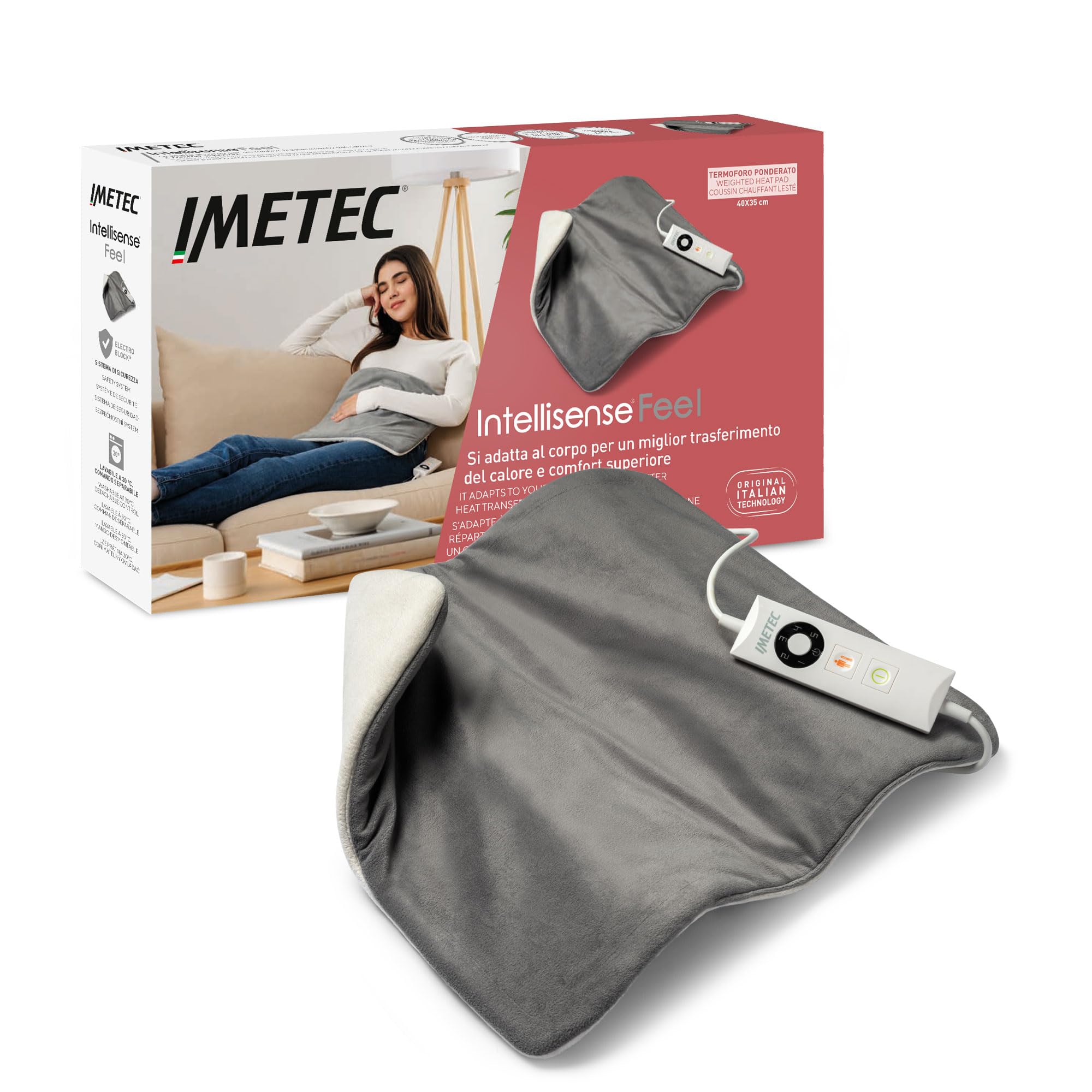 Imetec Intellisense Feel – Termoforo ponderato per schiena e addome