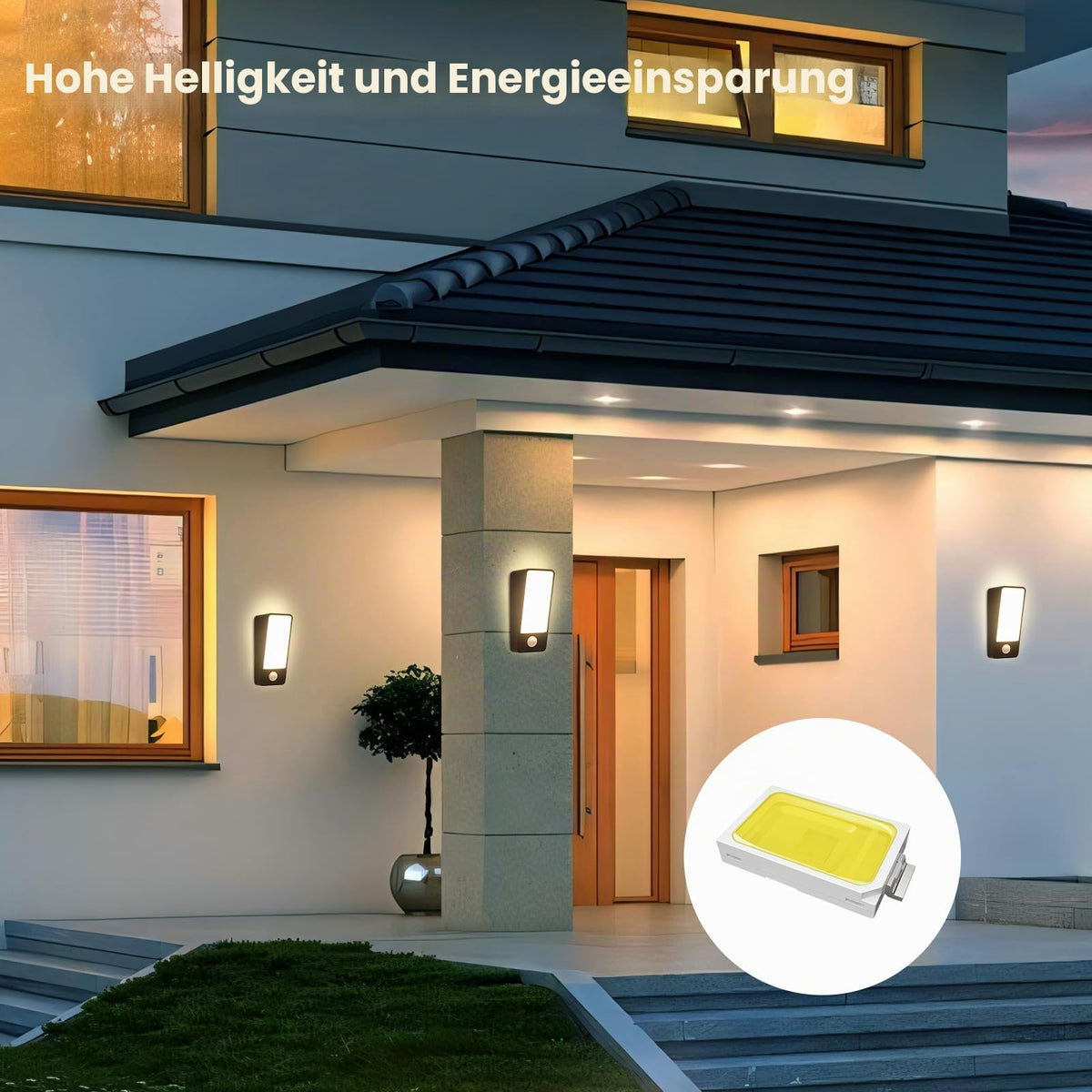 Resigilat|Comely lampa de exterior cu senzor de miscare, aplica de perete interior/exterior, 12W, 3000K