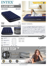 Intex 64757 Classic Downy Blue Dura-Beam Serie Twin Luftbett, Blau, 191 x 99 x 25 cm (L x B x H)