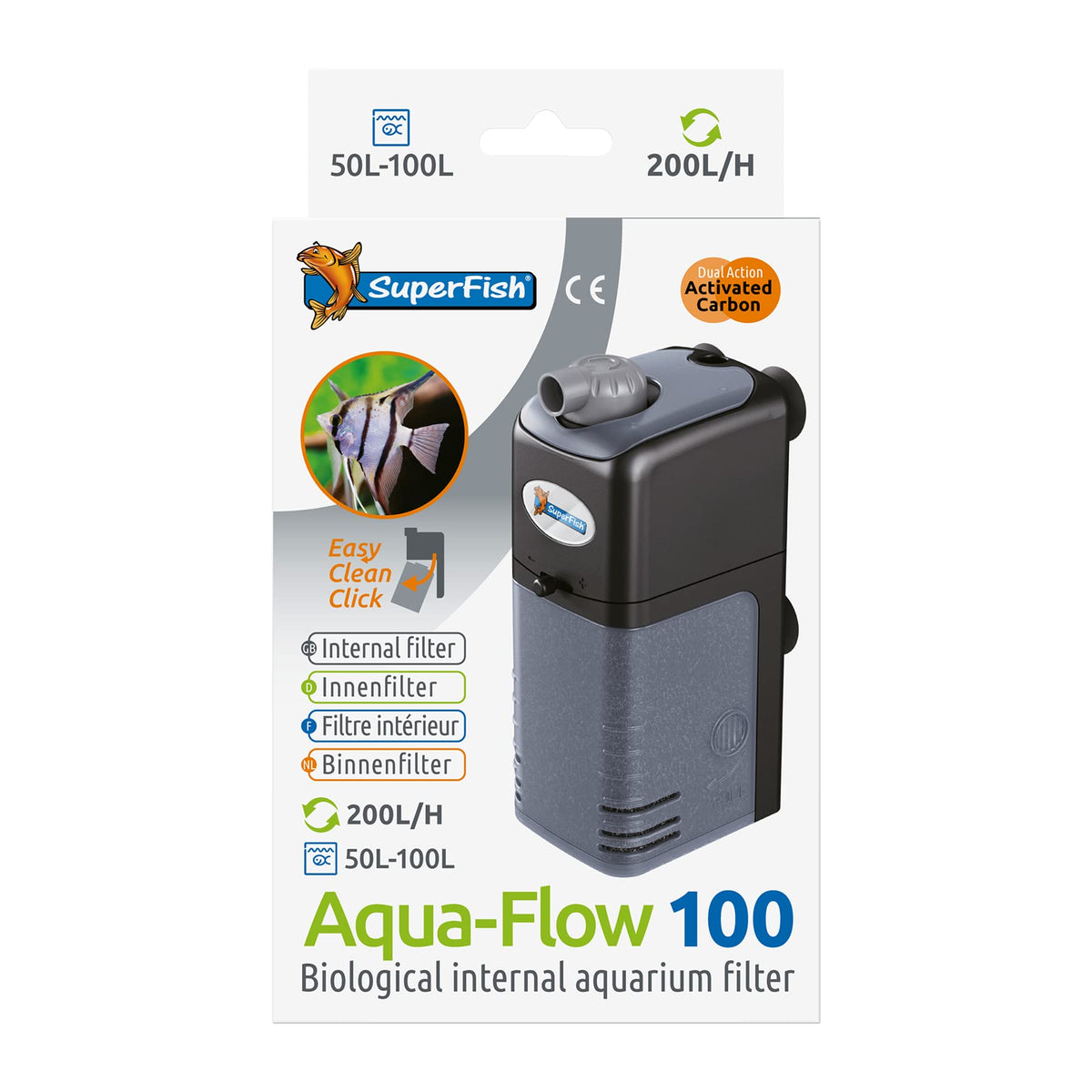 Resigilat|Superfish Aqua-flow-100 filtru de apa pentru acvariu, 573036/1590, stecher UK