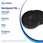 |Resigilat| Filtre cu cărbune activ AllSpares (2 buc.) pentru hote de bucătărie, compatibile cu modelele: Klarstein 10030983 | Bomann KF561 | PKM CF110 | Respekta MIZ0023 | Ø175 mm
