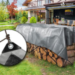 VOUNOT® 4x6m Abdeckplane 240 g/m² Wasserdicht LKW Plane mit Ösen, Schutzplane Gewebeplane für Gartenmöbel Holz Trampolin Poll Auto, Reißfest Beidseitig Beschichtet, Grau