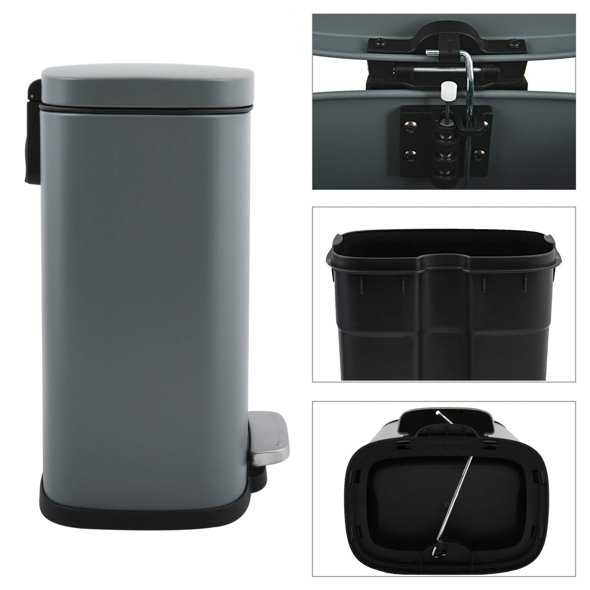 Resigilat|Cos de gunoi baie Spirella AKIRA, inox, inchidere silentioasa, roz mat, 5 L