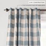Resigilat|Elrene Home Fashions Farmhouse Living Grainger perdea opaca, carouri tip buffalo, 132,1 x 213,4 cm, Chambray, 1 panou