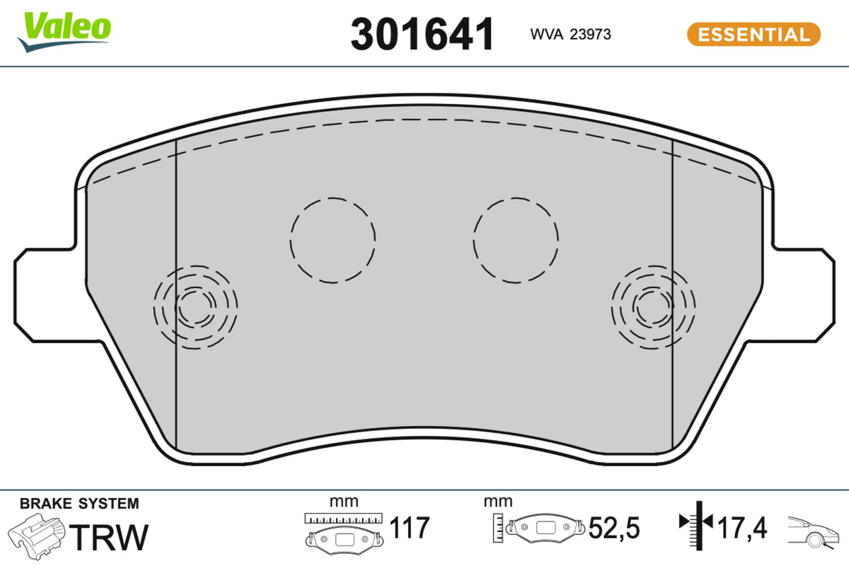 Valeo - 301641 - Placute de frana fata (set 4 bucati)
