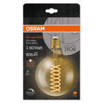 Osram Vintage 1906 Classic GLOBE125 FIL LED E27, dimmabil, auriu, 8,4W, 806lm, 2400K, lumina alb cald