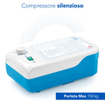 AIESI® Materasso Antidecubito ad elementi intercambiabili con compressore regolabile a ciclo alternato DOCTOR MATTPLUS, 22 elementi, Portata 150 Kg, Silenzioso, Garanzia Italia 24 mesi
