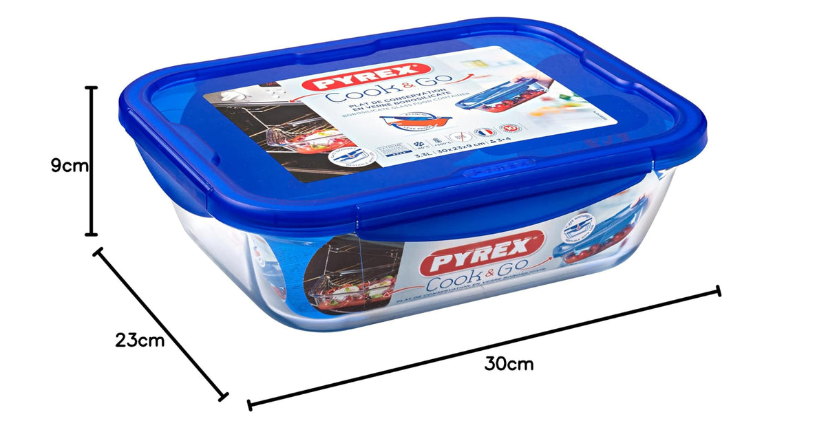 Resigilat|Vas multifunctional dreptunghiular Pyrex 283PG00, 3 L, din sticla transparenta, cu capac