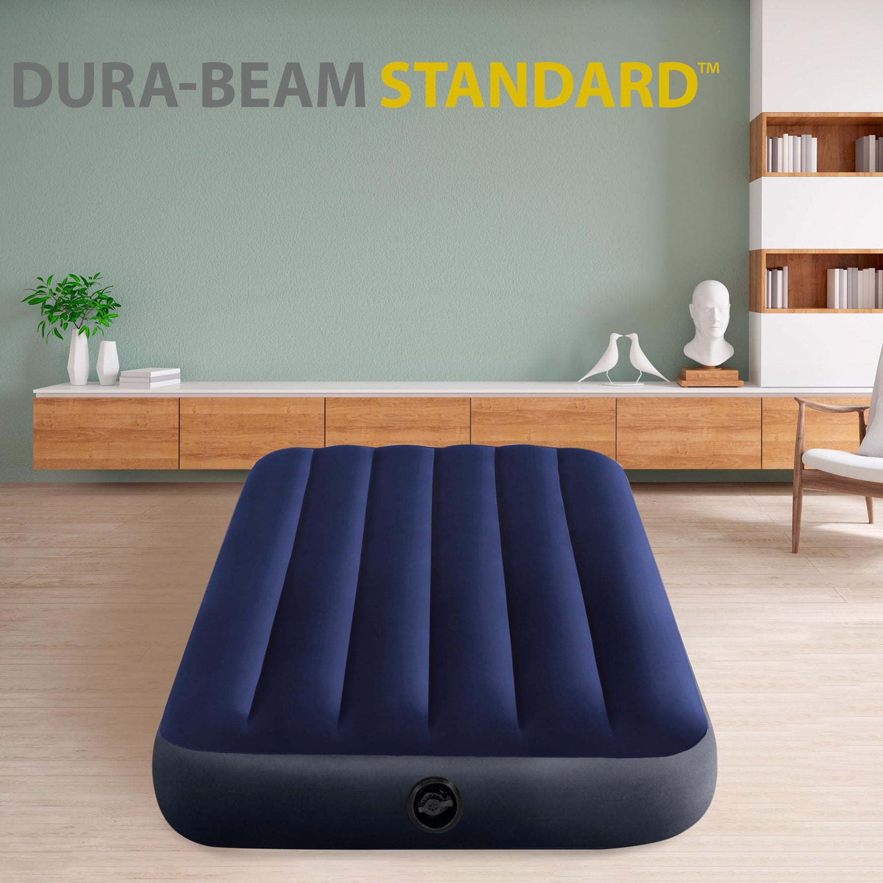 Intex 64757 Classic Downy Blue Dura-Beam Serie Twin Luftbett, Blau, 191 x 99 x 25 cm (L x B x H)