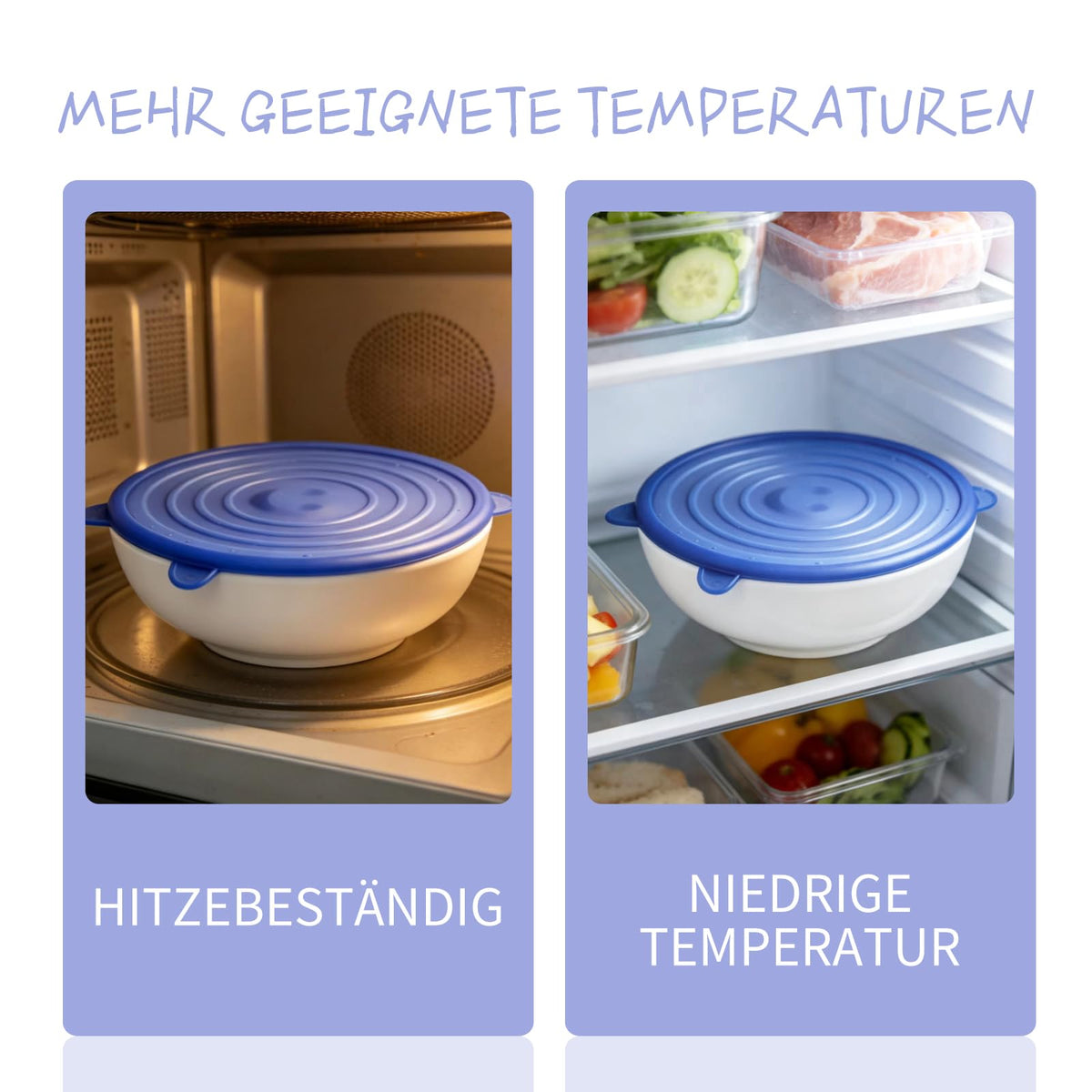 Resigilat| Set 6 capace din silicon multifunctionale pentru pastrarea prospetimii