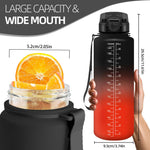 Resigilat|HoneyHolly sticla sport 1,5 L cu pai, etansa, marcaje de timp, potrivita pentru bauturi carbogazoase, outdoor si fitness