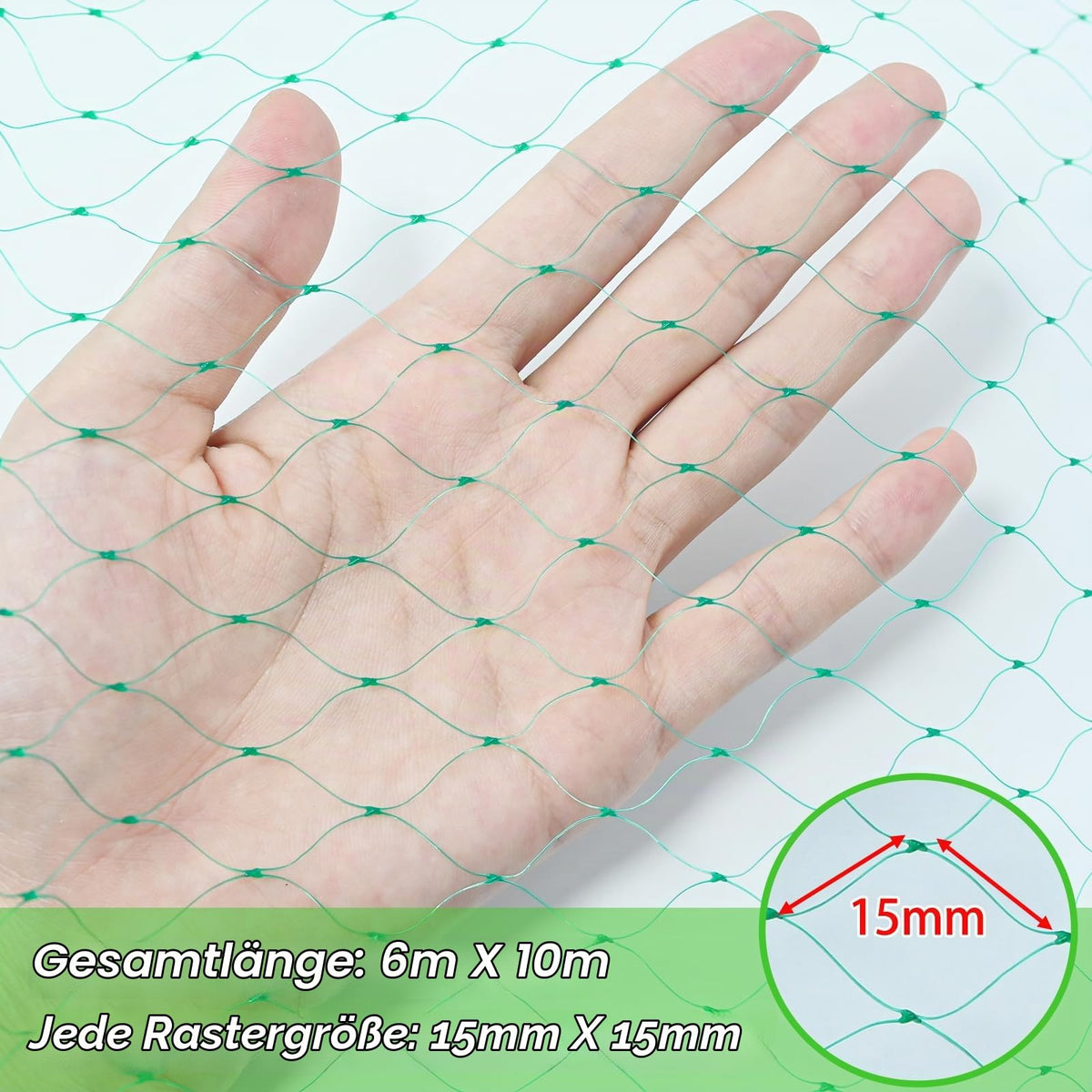 Resigilat|LINSOCLE plasa protectie pasari 6 x 10 m, verde, plasa gradina pentru pomi fructiferi, legume si plante