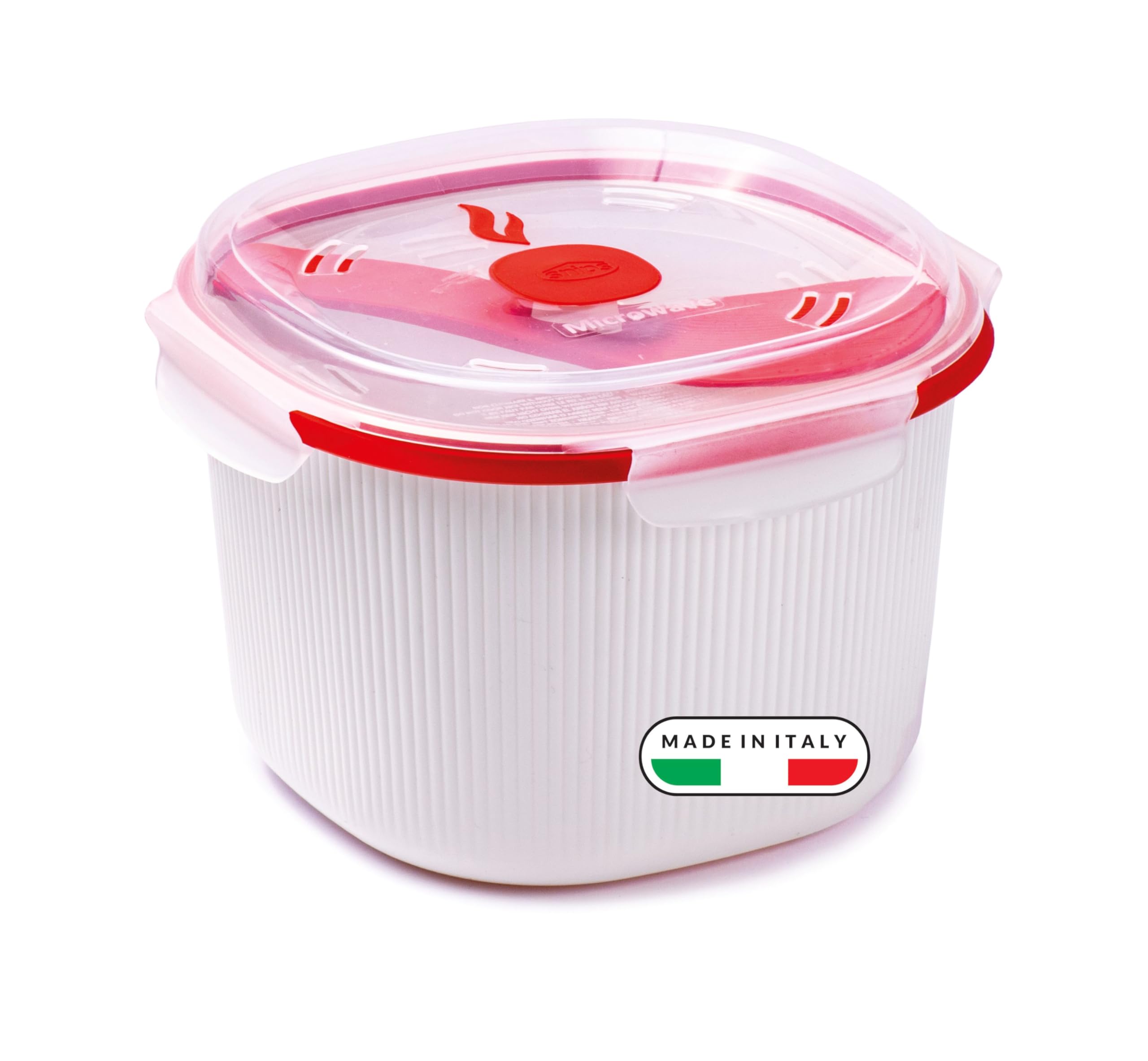 Resigilat|Snips oala pentru orez la microunde, 2,7 L, pentru orez, cereale si couscous, cu colector de amidon si spatula, 20,5 x 20,5 x 14,5 cm