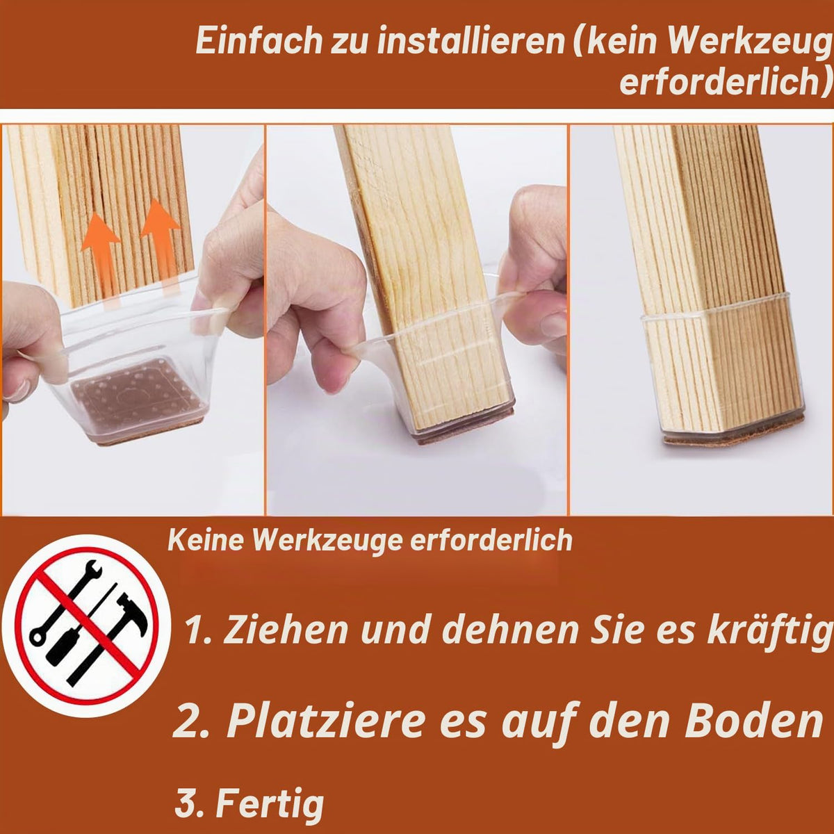 Resigilat|Buenotec protectii din silicon pentru picioare de scaun, patrate, 13-23 mm
