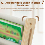 |Resigilat| COSYLAND raft cărți copii, 6 compartimente din țesătură Oxford, lemn natural, colțuri rotunjite, design compact, 63 x 30 x 76 cm