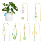 Resigilat|6 Decoratiuni Cristal pentru Ghivece, Suncatcher, Luna, Stea, Fluture si Inima, Prisme, Efecte de Lumina