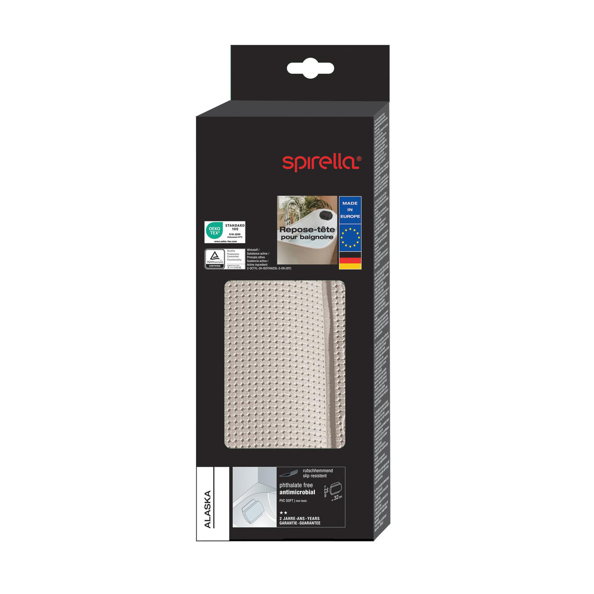 Resigilat|Spirella Alaska perna pentru cada, 8 ventuze, antibacteriana, antiderapanta, lavabila, taupe, 23 x 32 cm