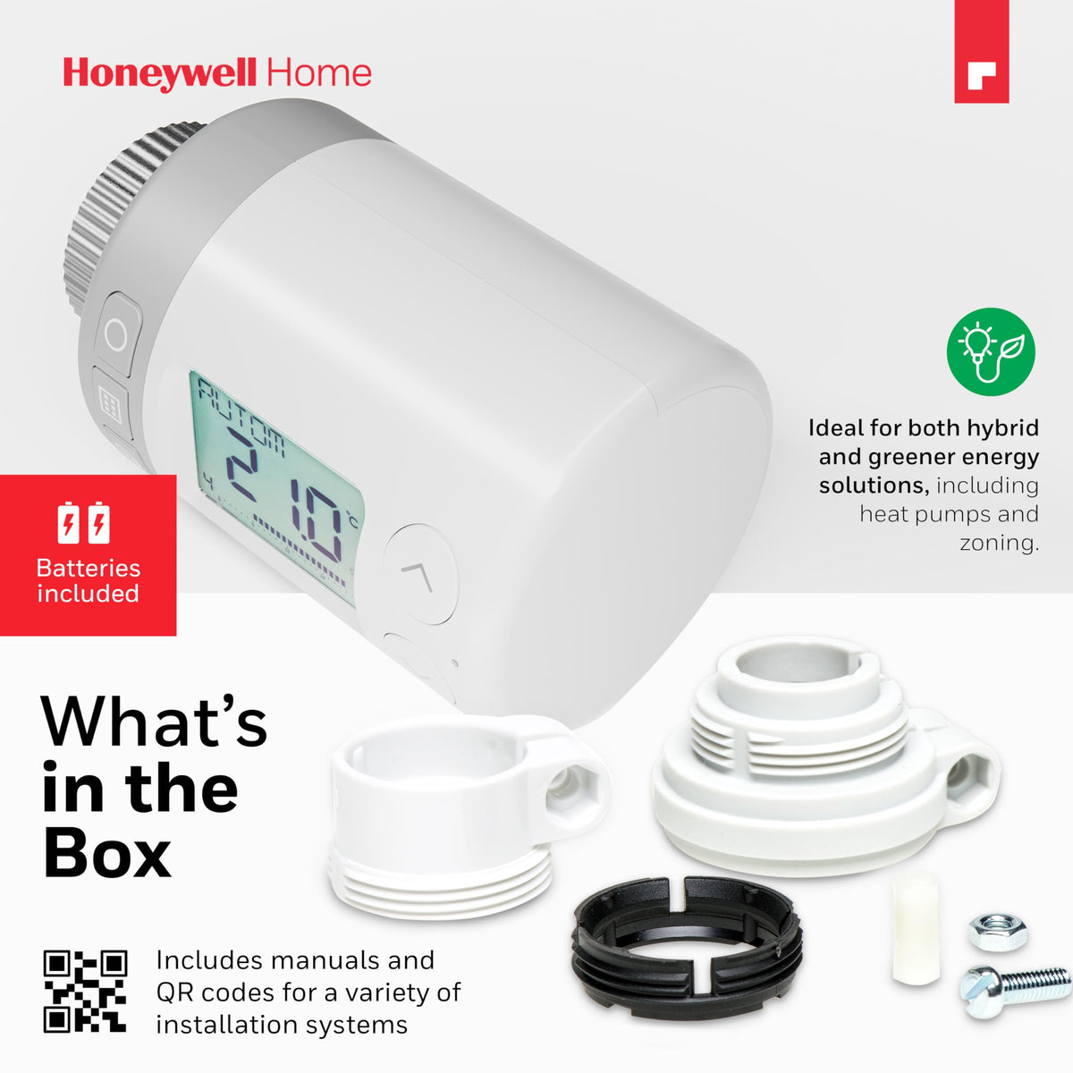 |Resigilat|Honeywell Home – Regulator electronic inteligent și programabil pentru radiatoare – Rondostat HR10, pachet de 2 bucăți, alb