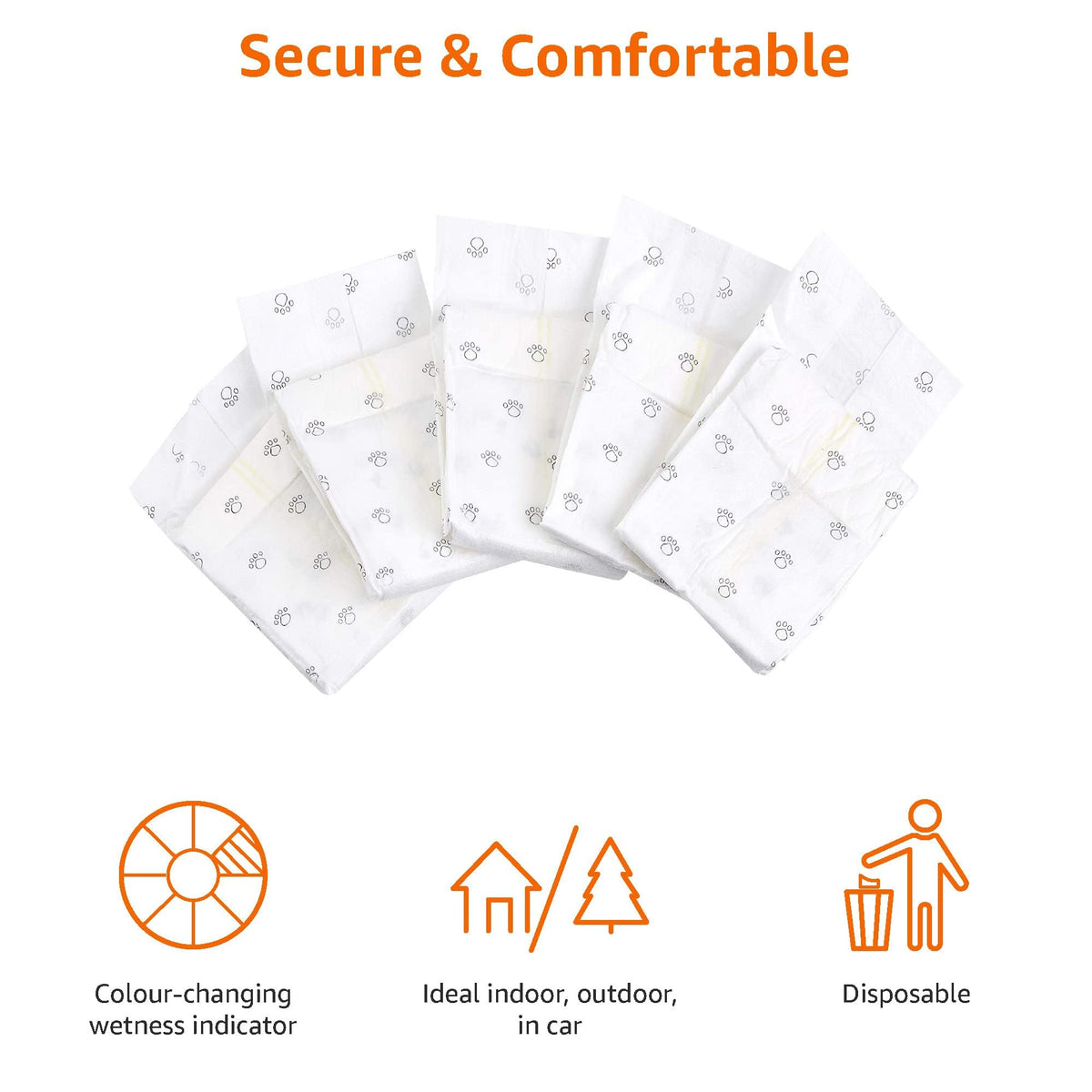 Resigilat|Scutece de unica folosinta Amazon Basics pentru caini masculi, marimea L, albe, 30 bucati