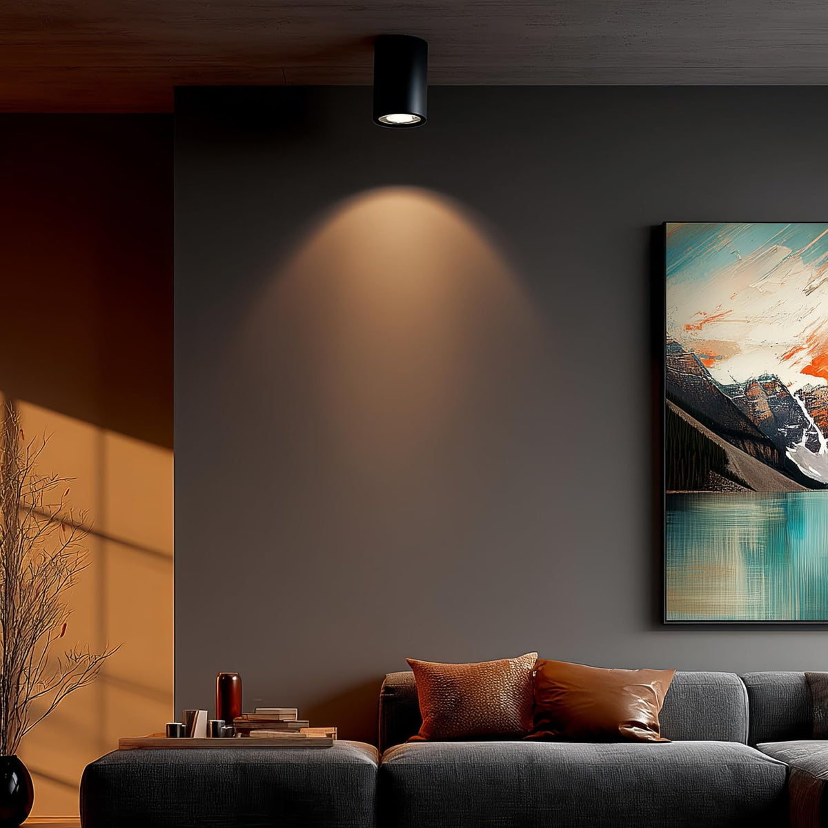 Resigilat|Maclean MCE422 B corp de iluminat pentru tavan, GU10, LED si halogen pana la 40W, aplicat, orientabil, aluminiu, negru, rotund
