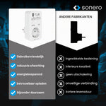 Resigilat|Sonero priza cu temporizator si functie countdown, 230 V, USB si USB-C, programabila, alba