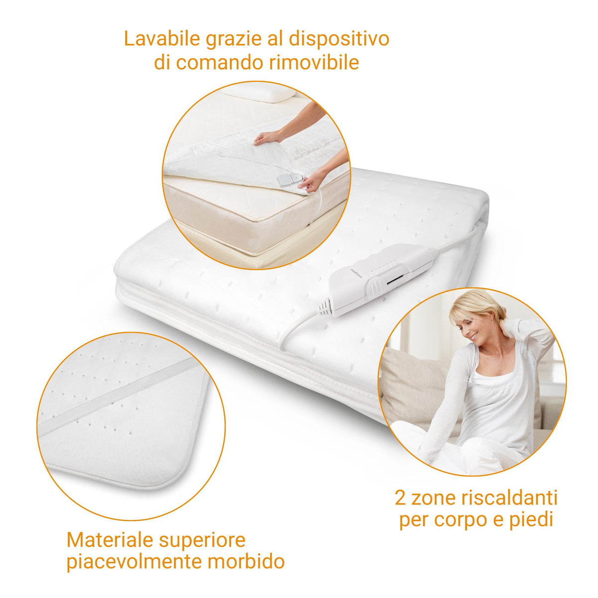|Resigilat| medisana HU 662 pătură electrică 150 x 80 cm, 6 trepte temperatură, oprire automată, protecție supraîncălzire, lavabilă