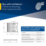 Resigilat| Blue Print - ADK82324 - Filtru de combustibil cu garnitura