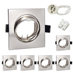 Resigilat|Wondlumi set 6 rame pentru spoturi LED incastrate GU10, 68 mm, inox periat, patrate